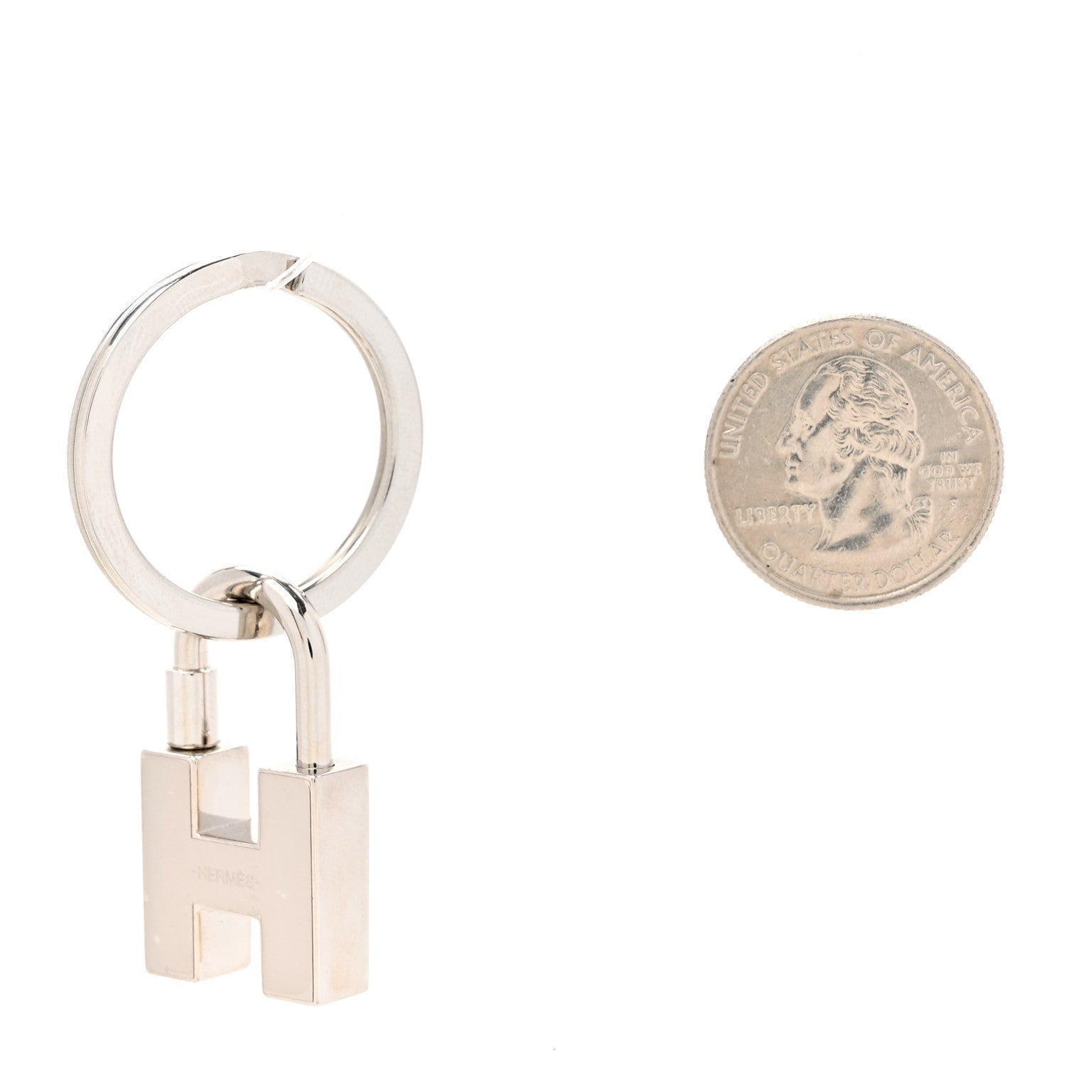 Hermes Lacquered Palladium Cadenas Quizz Rainbow Key Ring 2 of 4