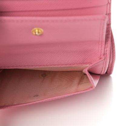 Prada Saffiano Metal Bi-Fold Wallet Geranio 6 of 8