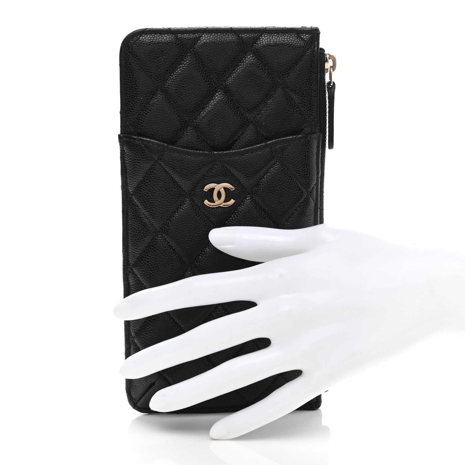 Chanel Caviar Quilted Classic Flat Wallet Pouch Black 2 of 8