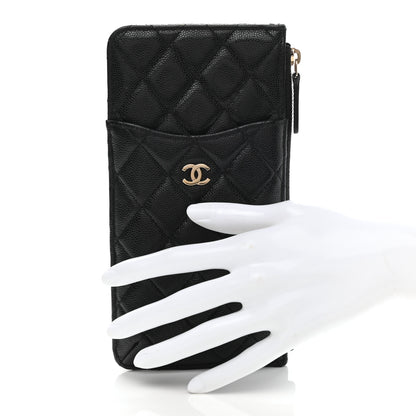 Chanel Caviar Quilted Classic Flat Wallet Pouch Black 2 of 8