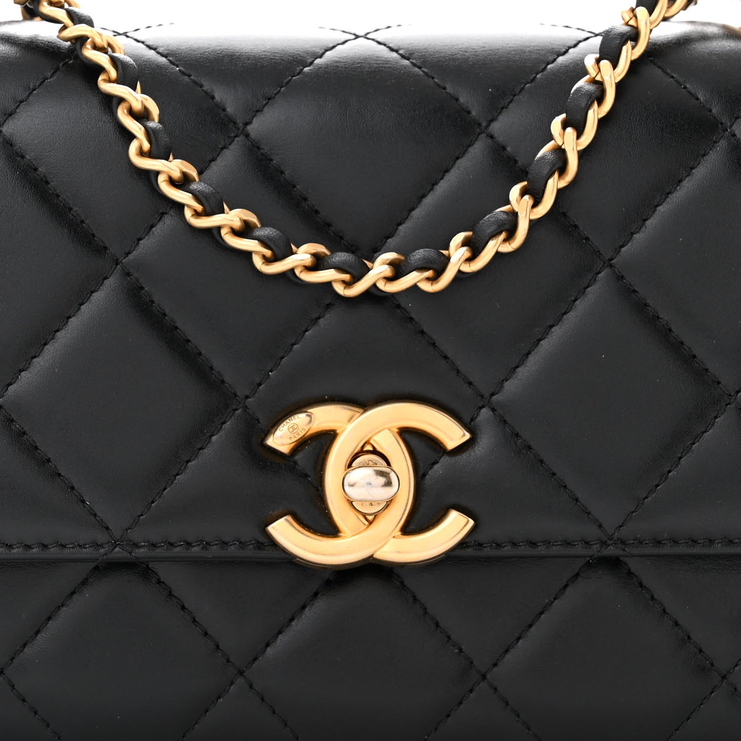 Calfskin Quilted Mini Perfect Fit Flap Black