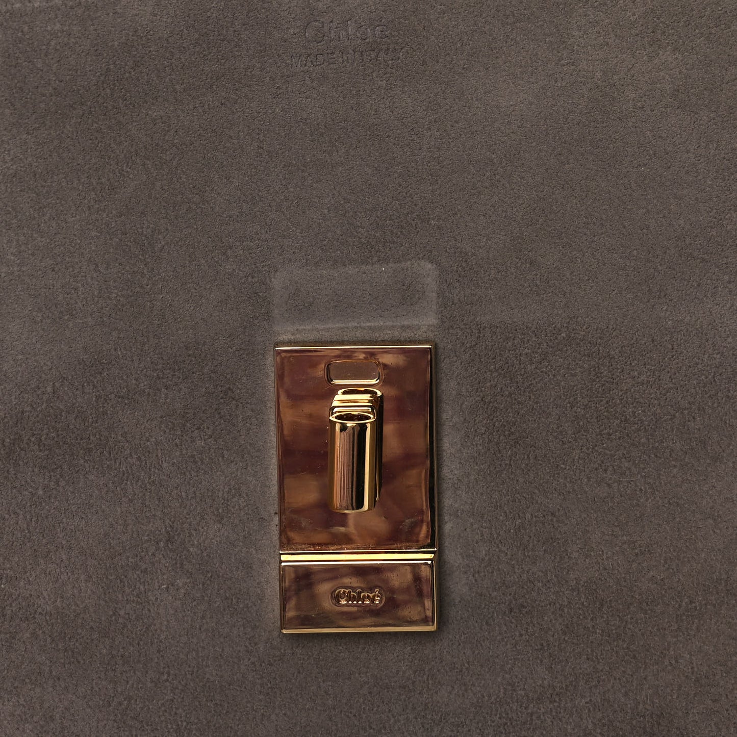 Suede Smooth Calfskin Drew Shoulder Bag Motty Grey