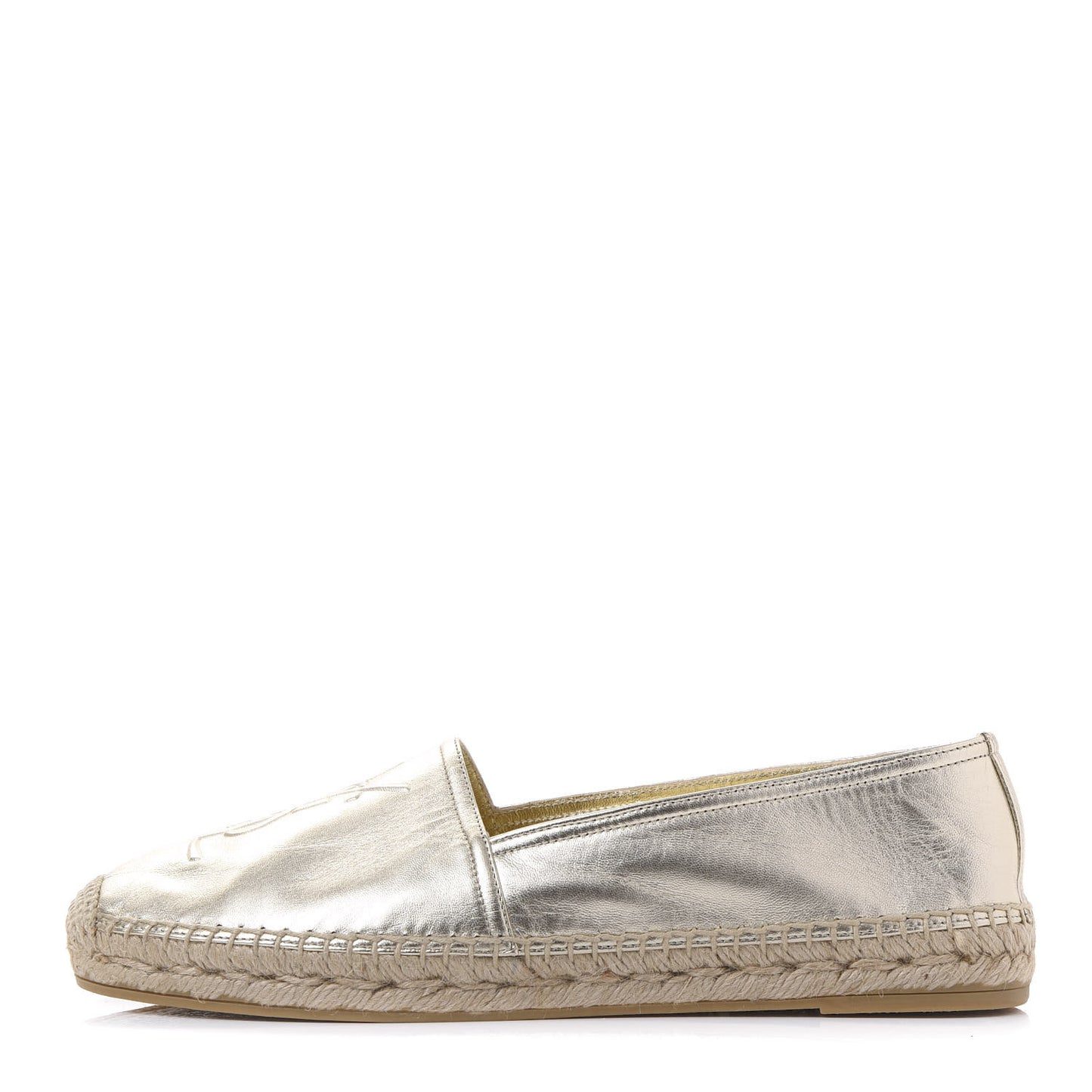 Metallic Lambskin Monogram Espadrilles 39 Gold