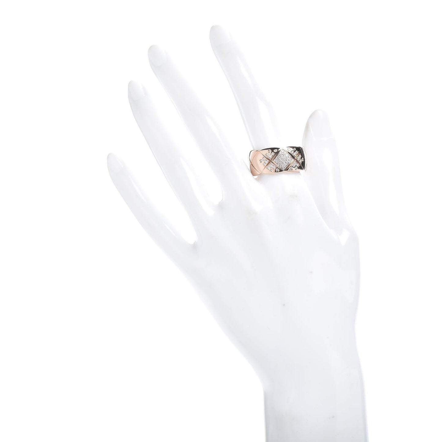 18K Beige Gold Diamond Large Coco Crush Ring 61 9.5