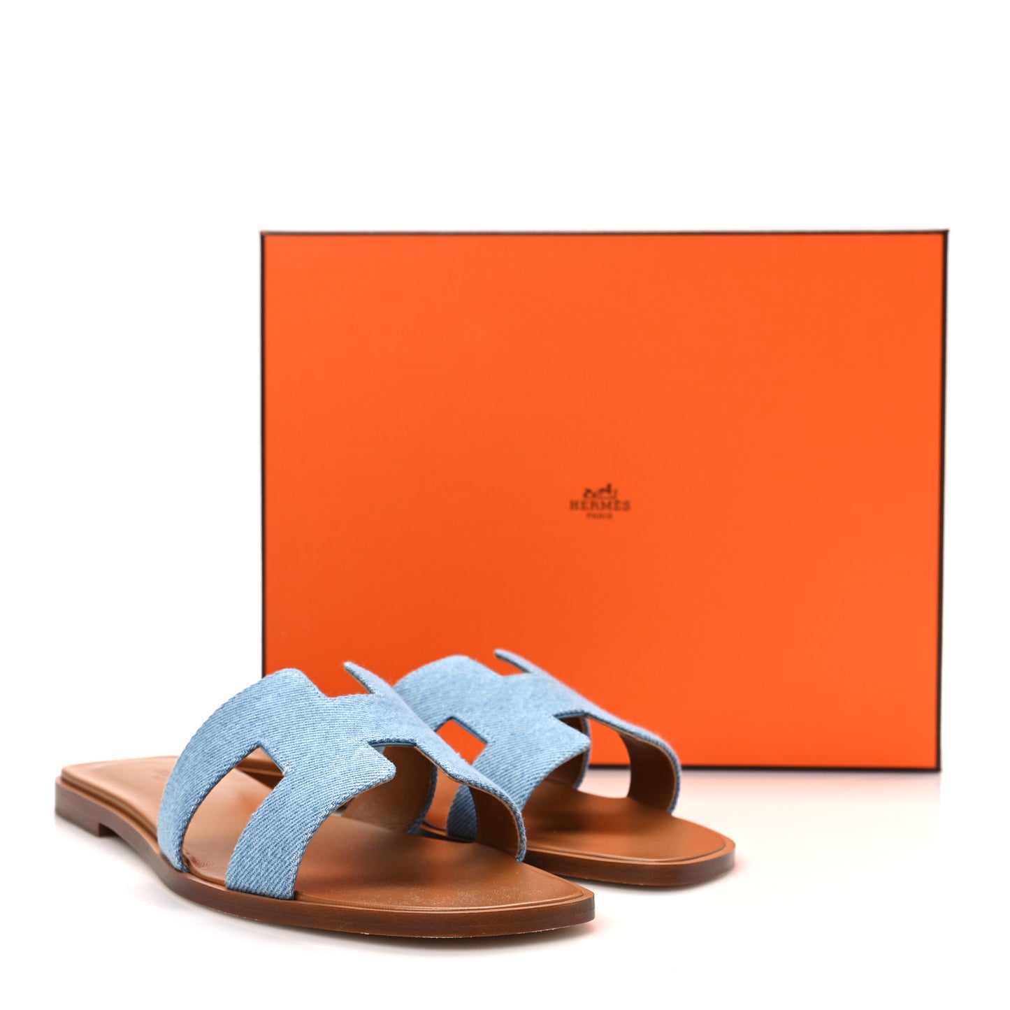 Denim Canvas Oran Sandals 39.5 Bleu Clair