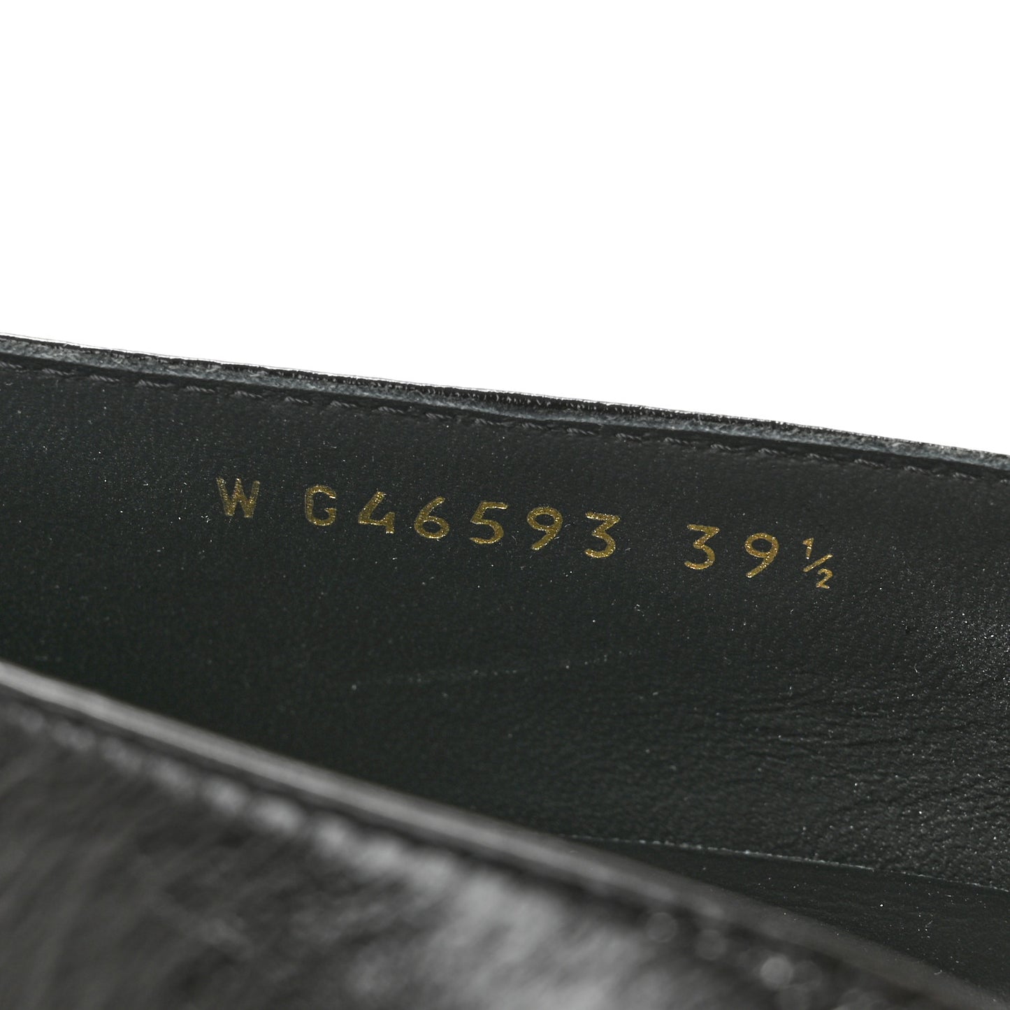 Crumpled Shiny Lambskin Mary Jane Flats 39.5 Black White