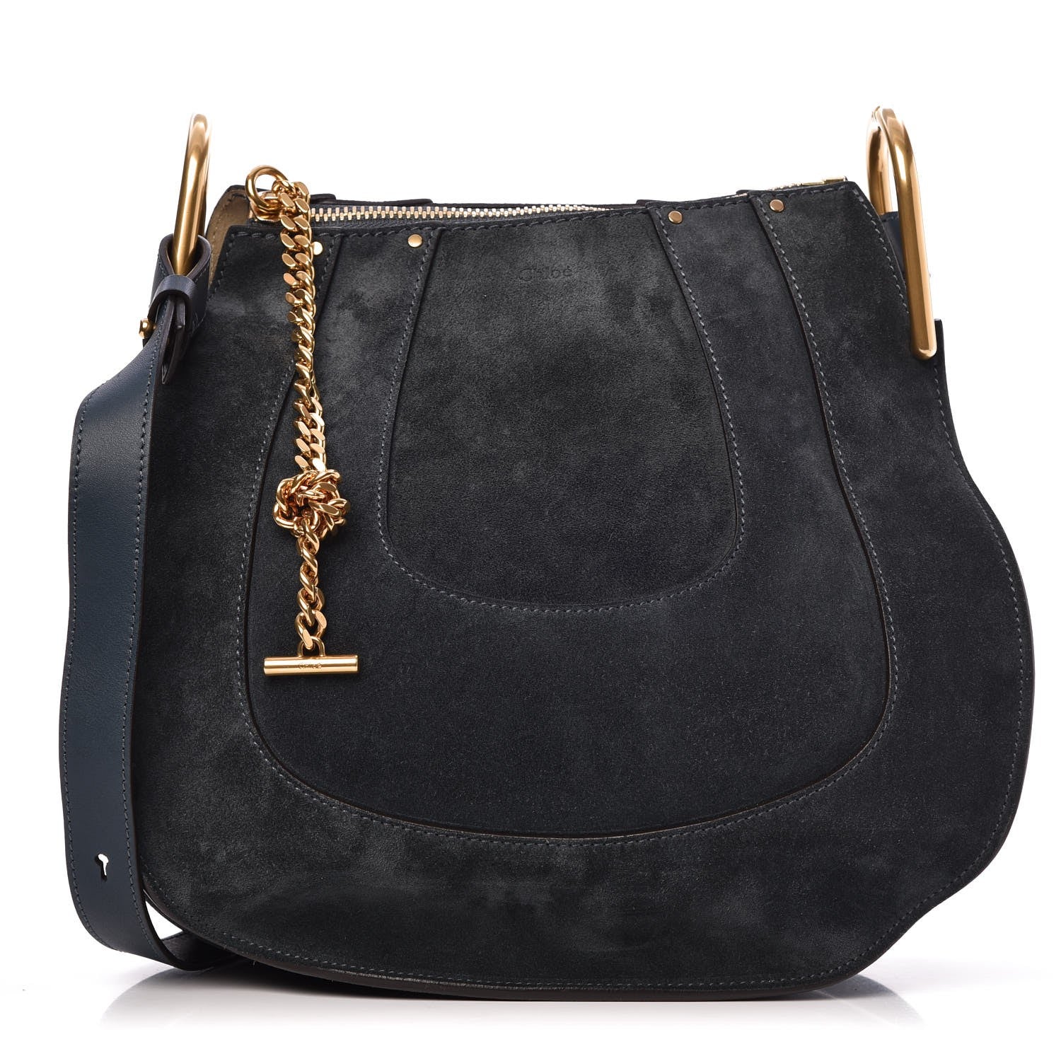 Chloe Calfskin Suede Small Hayley Hobo Silver Blue 1 of 9
