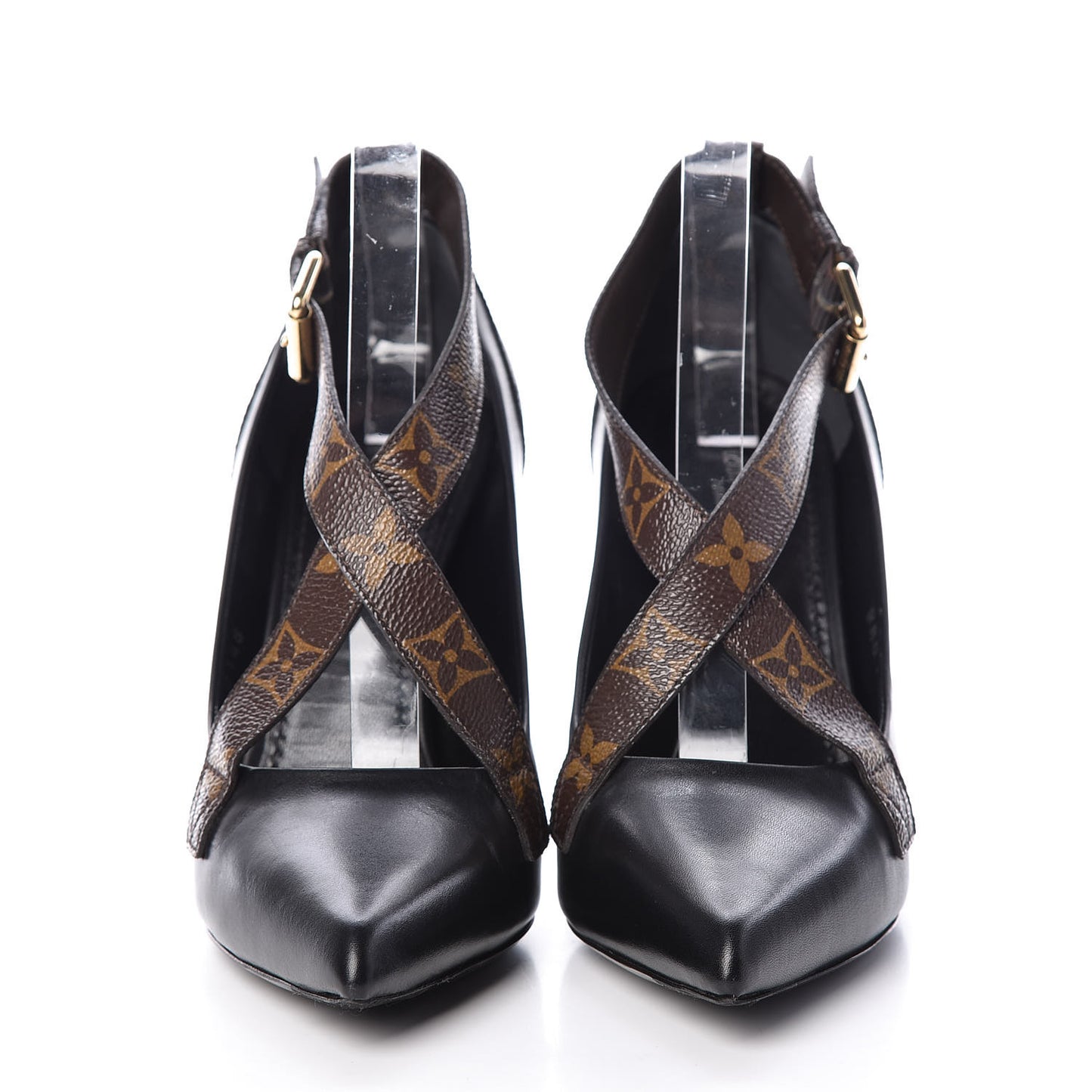 Calfskin Monogram Matchmake Cross Pumps 37.5 Black