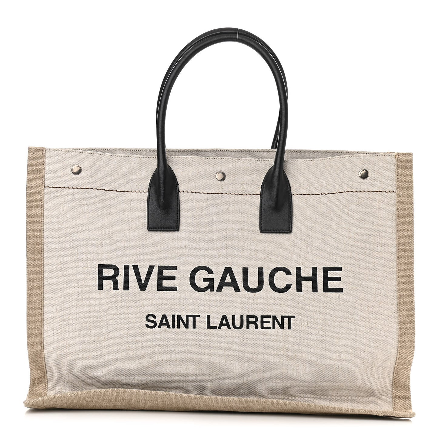 Linen Calfskin Rive Gauche Tote Optic White