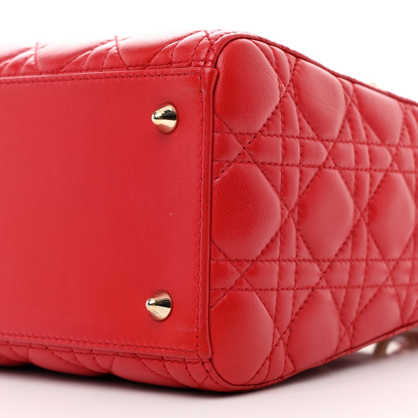 Lambskin Cannage Medium Lady Dior Red