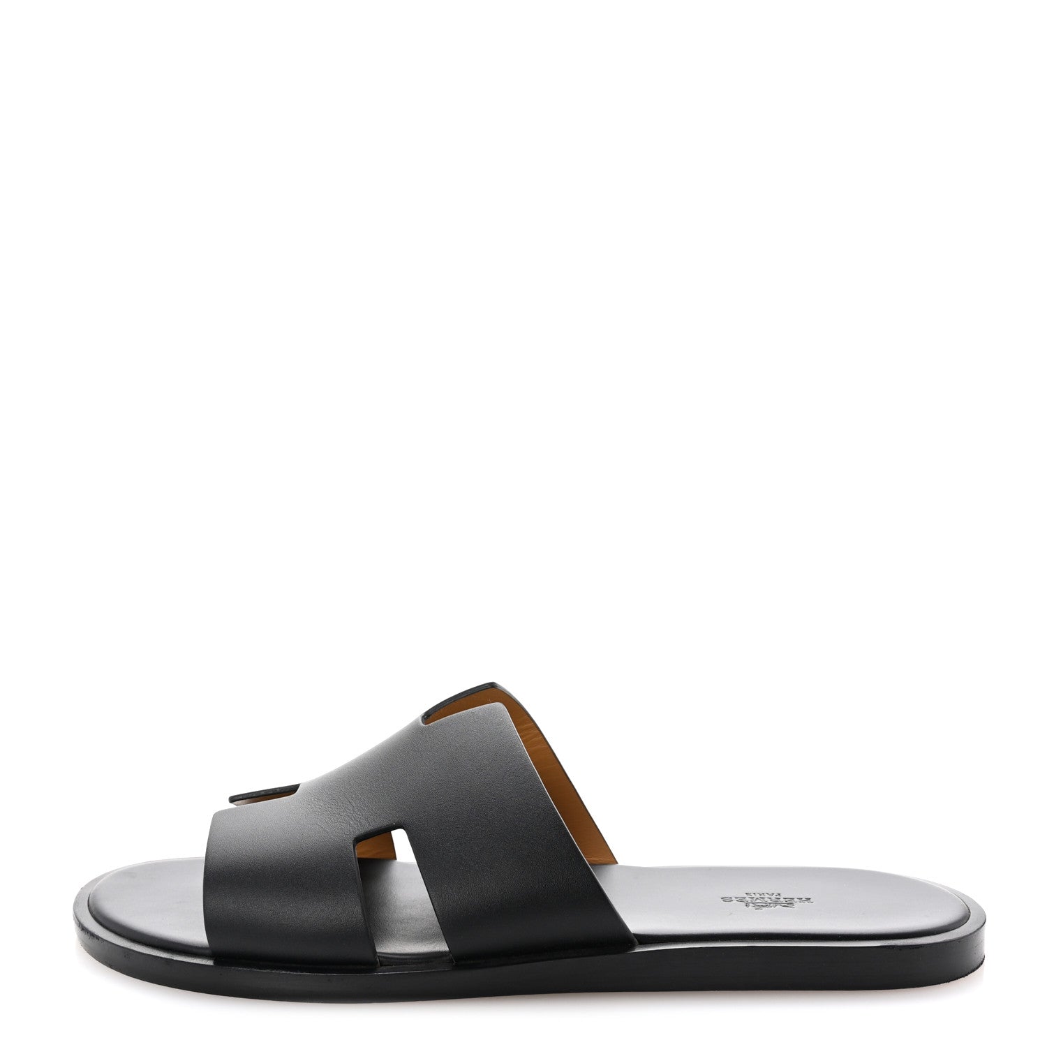 Hermes Calfskin Mens Izmir Sandals 44 Black 1 of 10
