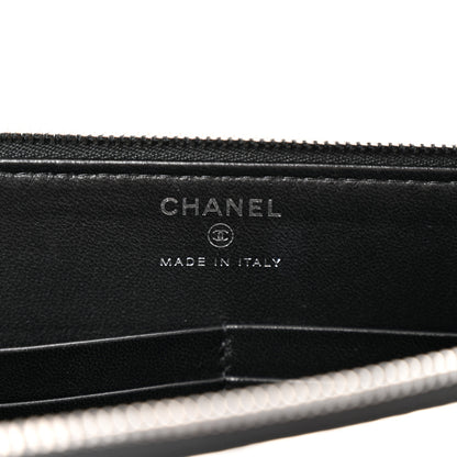 Chanel Metallic Lambskin Wave Clutch Black Silver 6 of 11