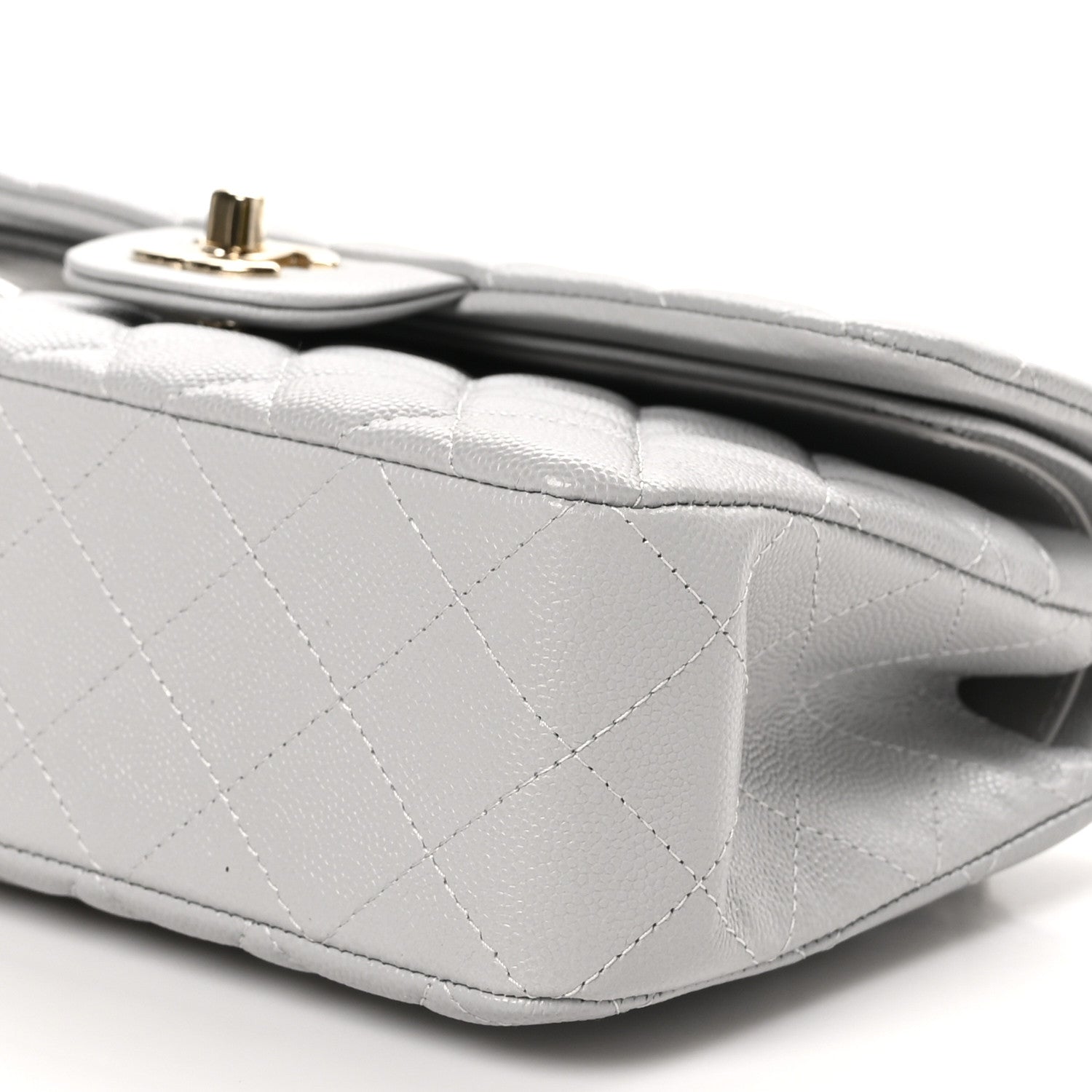 Chanel Caviar Quilted Small Double Flap Grey 10 of 10