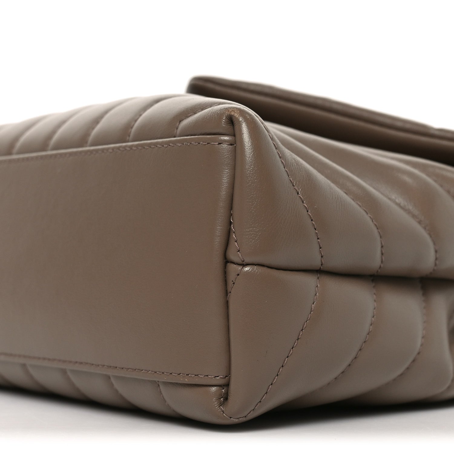 Saint Laurent Calfskin Y Quilted Monogram Small Loulou Chain Satchel Dark Beige 8 of 8
