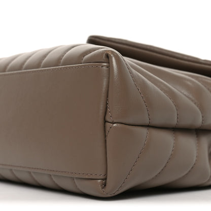 Saint Laurent Calfskin Y Quilted Monogram Small Loulou Chain Satchel Dark Beige 8 of 8