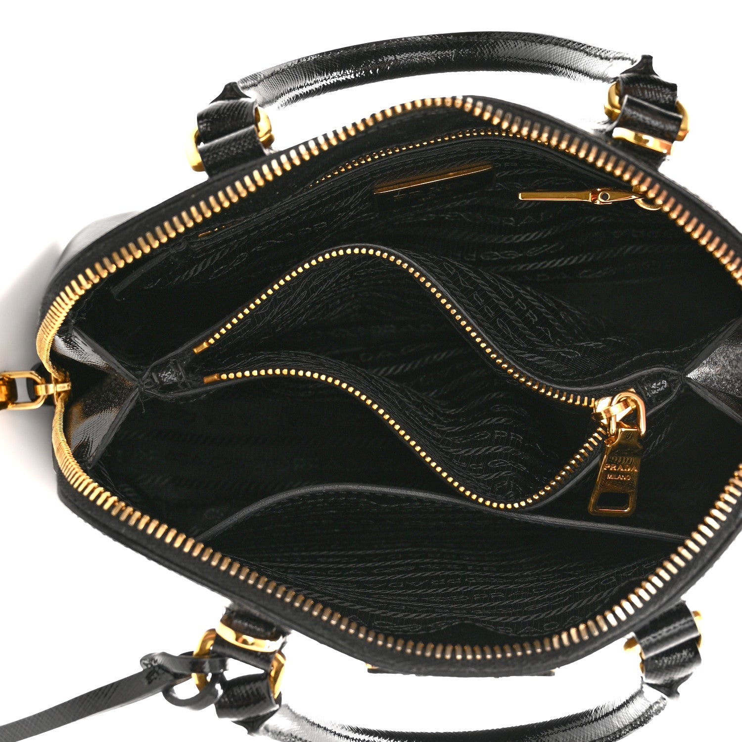 Prada Saffiano Vernice Mini Promenade Tote Black 4 of 8