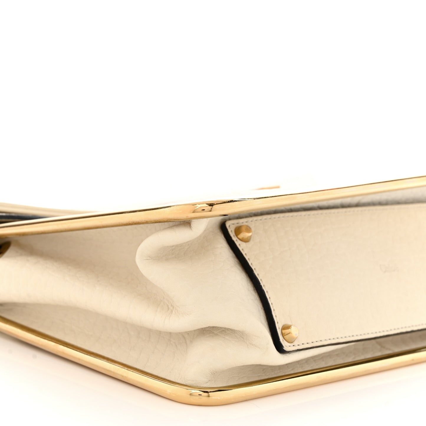 Grained Calfskin Medium Sally Flap Bag Cream