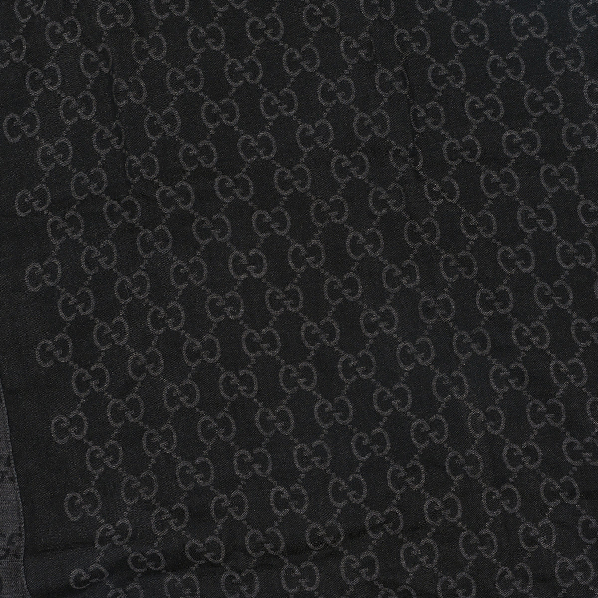 Wool Silk GG Monogram GGNat Scarf Black Anthracite