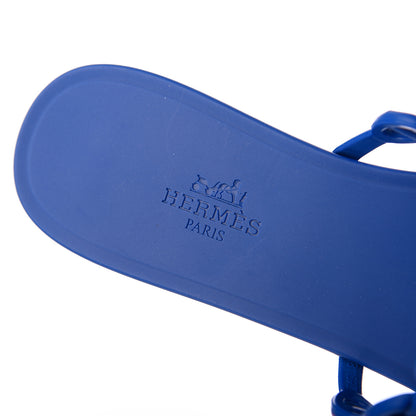 Hermes Rubber Chaine d'Ancre Rivage Sandals 38 Bleu Smalt 6 of 10