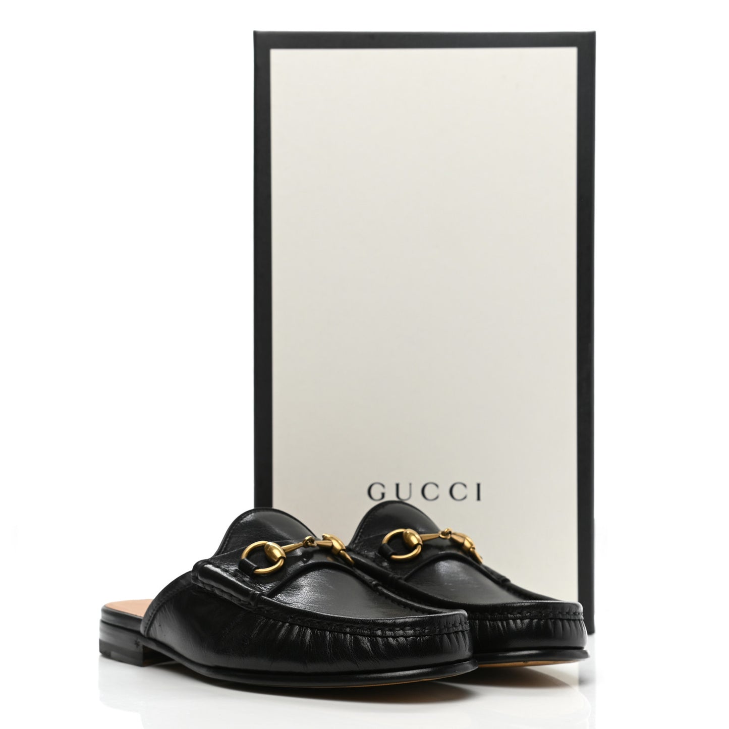 Goatskin Mens Horsebit Slippers 5.5 Black