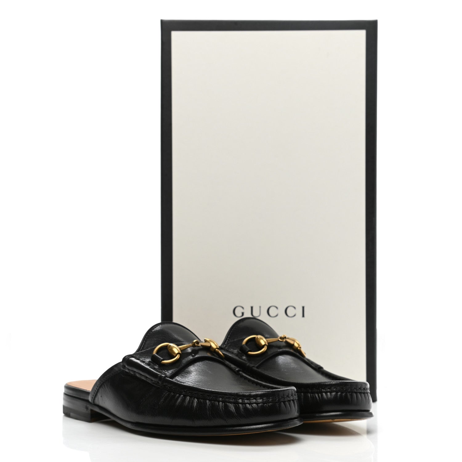 Gucci Goatskin Mens Horsebit Slippers 5.5 Black 11 of 11