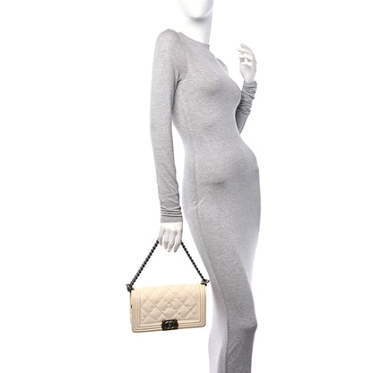 Chanel Calfskin Double Stitch Medium Boy Flap White 3 of 13