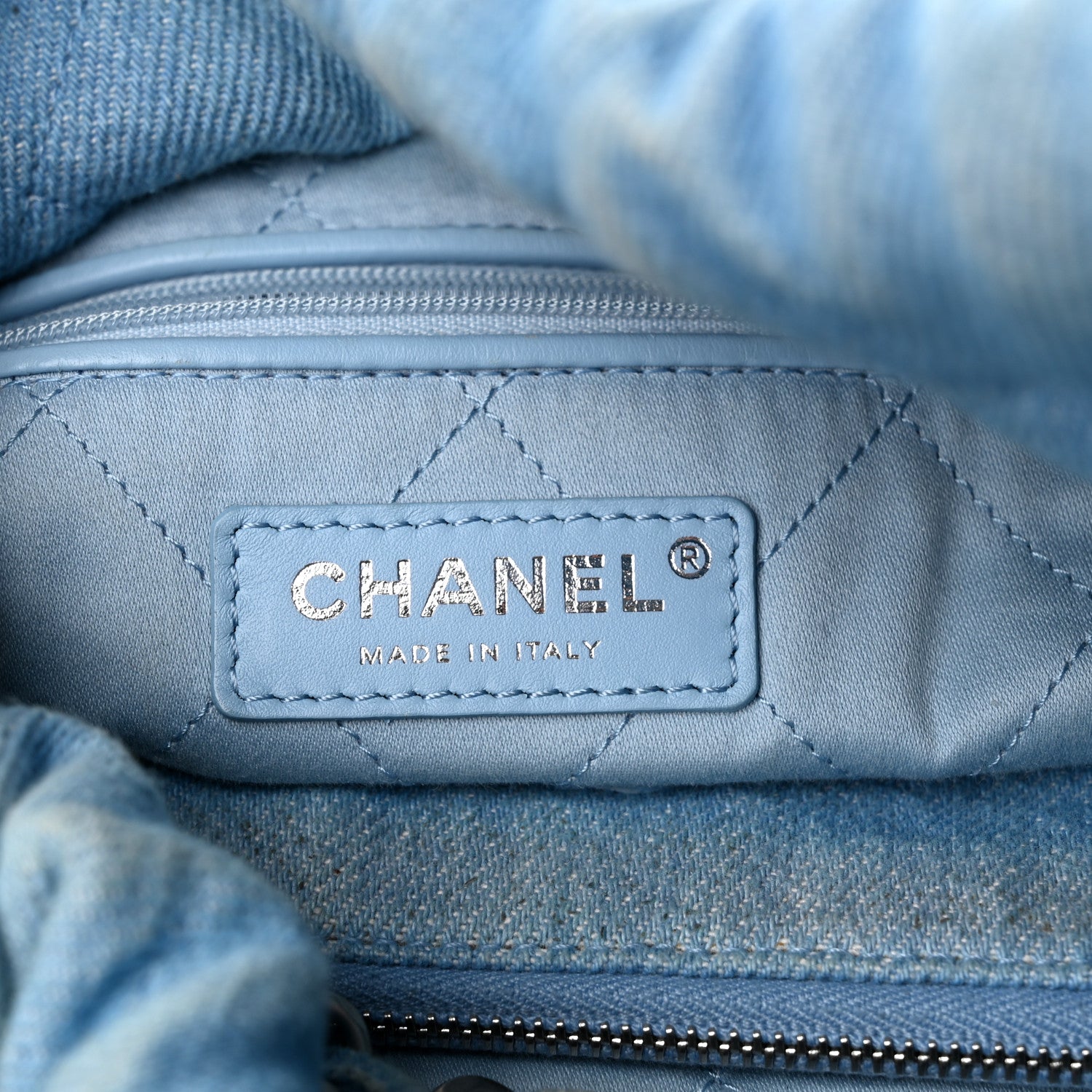 Chanel Denim Quilted Chanel 22 Light Blue 6 of 10