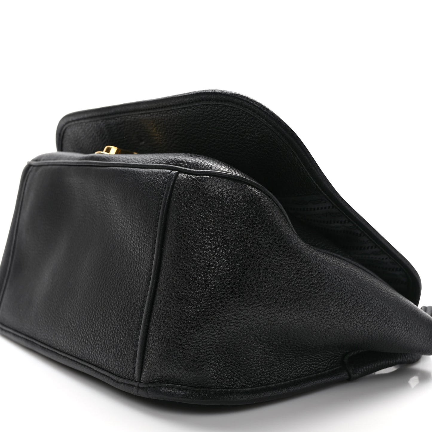 Vitello Phenix Embossed Logo Bag Black