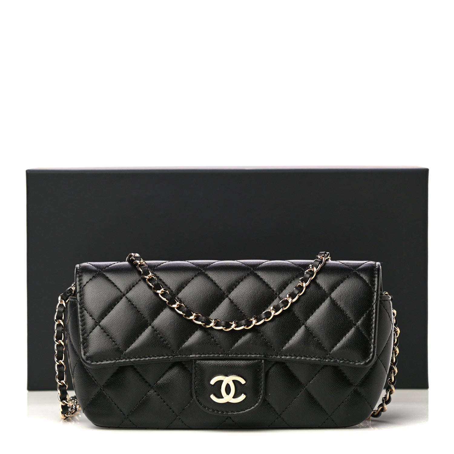 Chanel Lambskin Quilted Glasses Case With Chain Black 11 of 11
