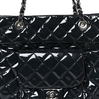 Chanel Patent Quilted Large Coco Shine Shopping Tote Navy 8 of 10