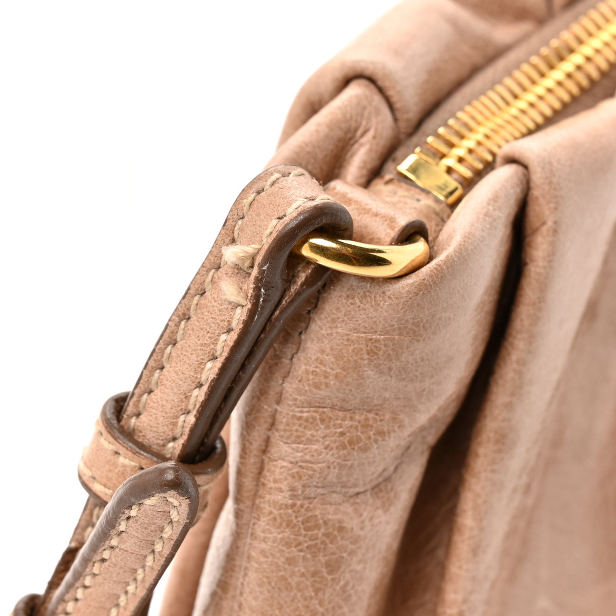 Prada Vitello Shine Bow Wristlet Cammeo 9 of 10
