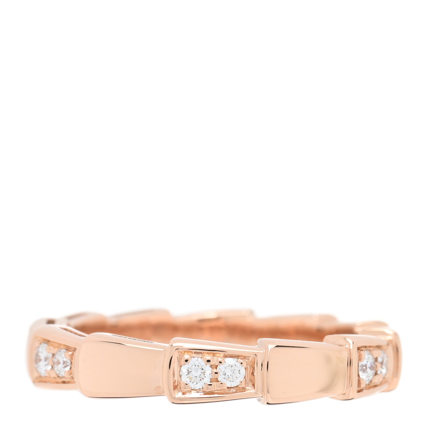 Bulgari 18K Rose Gold Diamond Serpenti Viper Ring 50 5.25 3 of 5