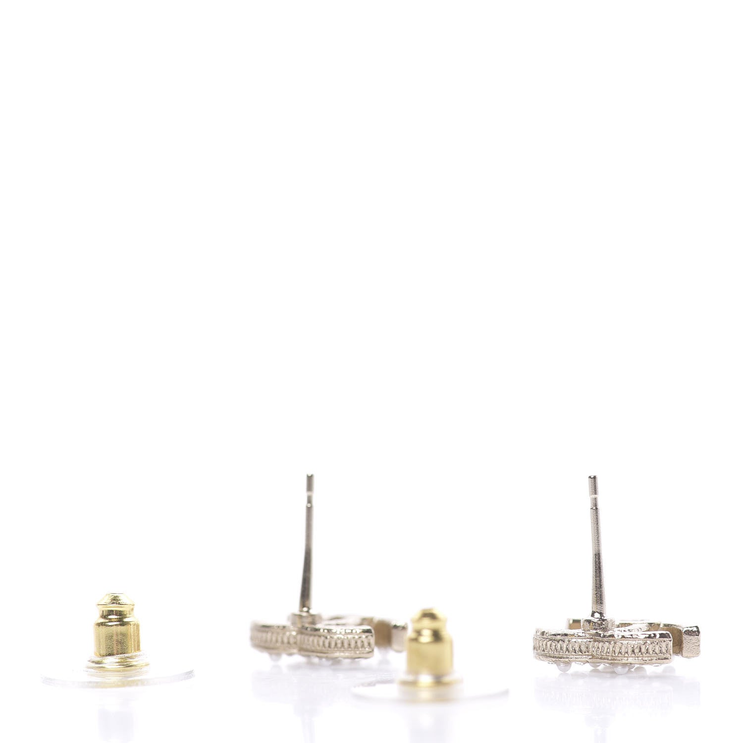 Chanel Pearl Crystal CC Earrings Gold 3 of 5