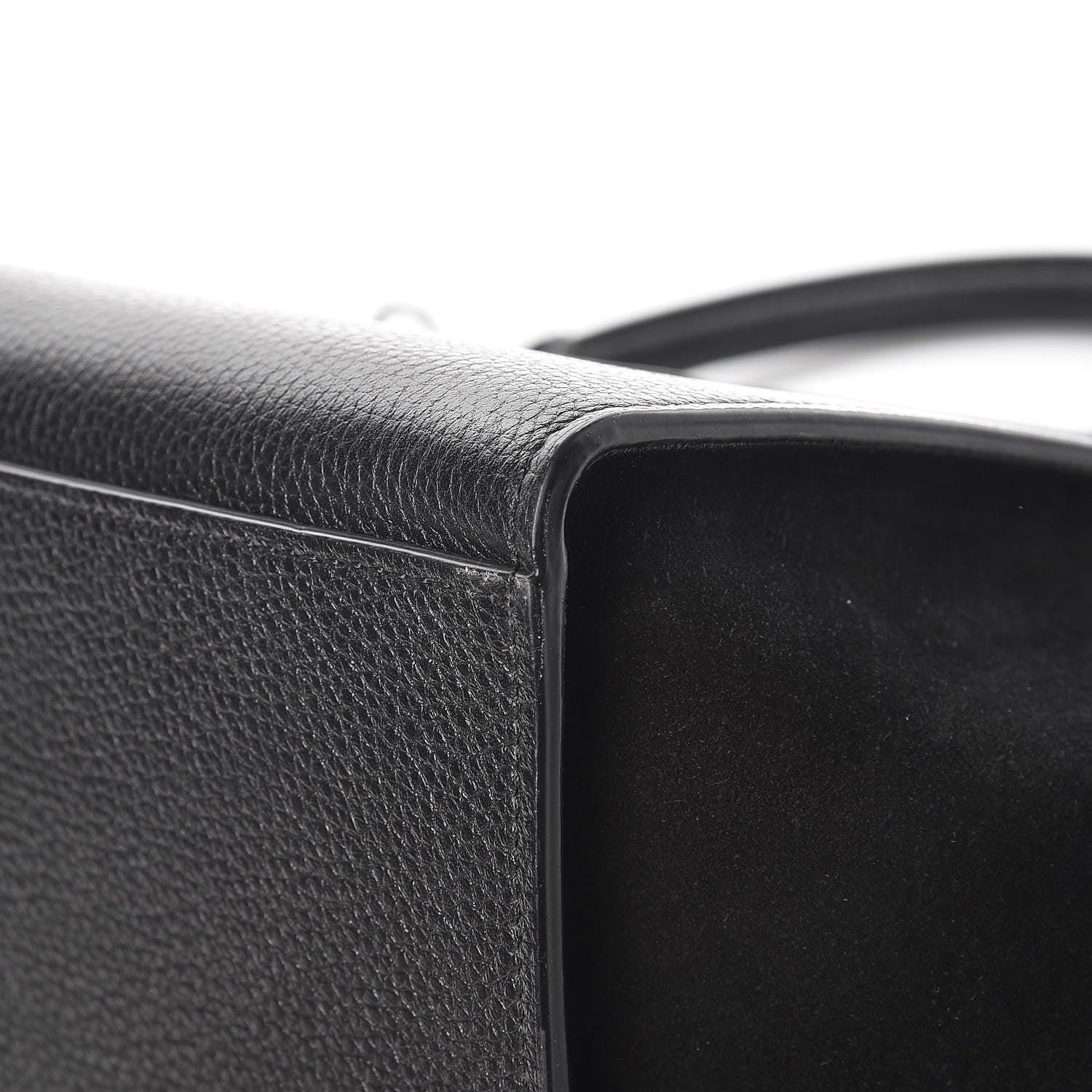 Celine Drummed Calfskin Suede Small Trapeze Black 13 of 13