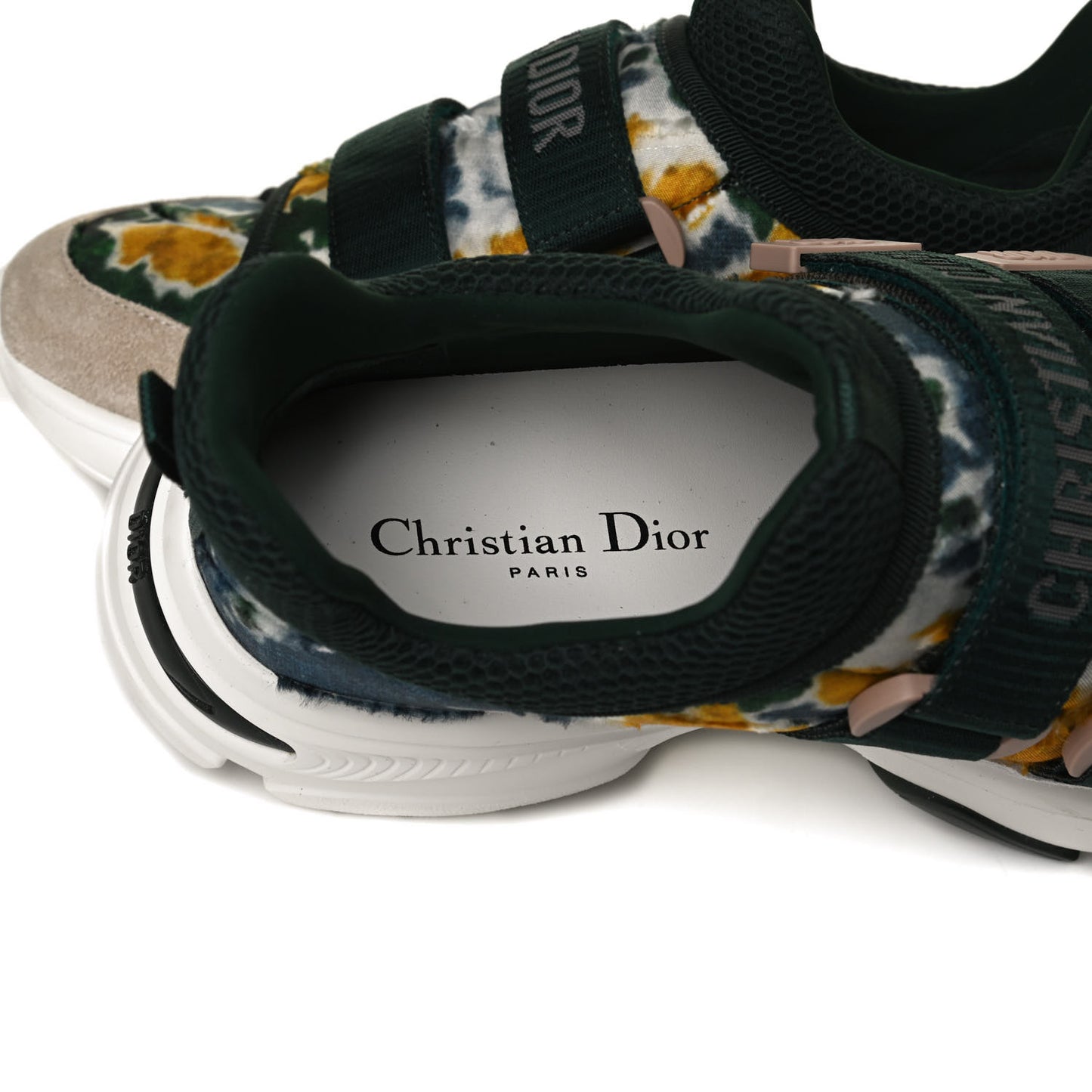 Technical Fabric Camouflage Tie and Dior Womens D-Wander Sneakers 38 Cypress Green
