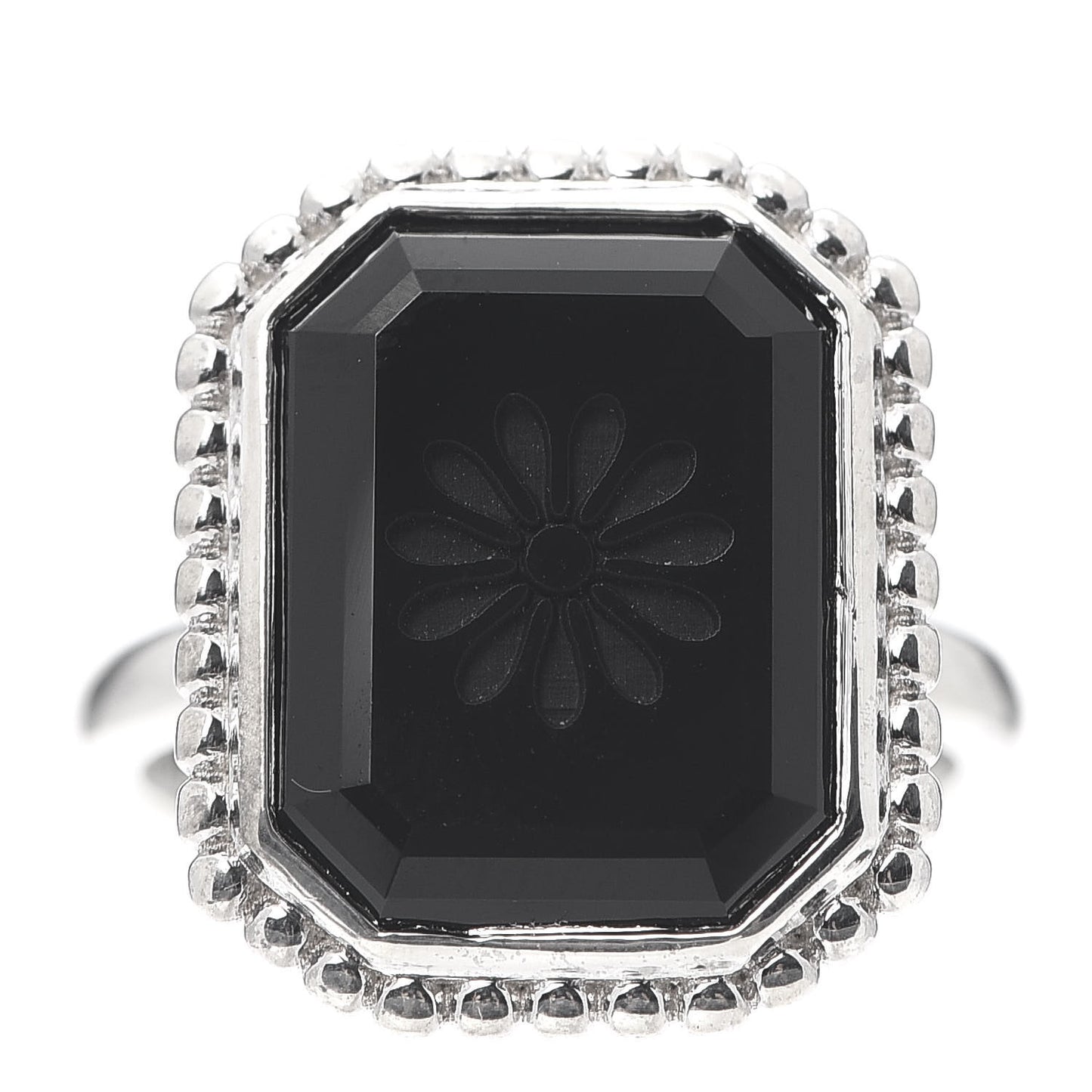 Sterling Silver Black Onyx Ziegfeld Daisy Ring 53 6.25