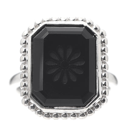 Tiffany Sterling Silver Black Onyx Ziegfeld Daisy Ring 53 6.25 1 of 5