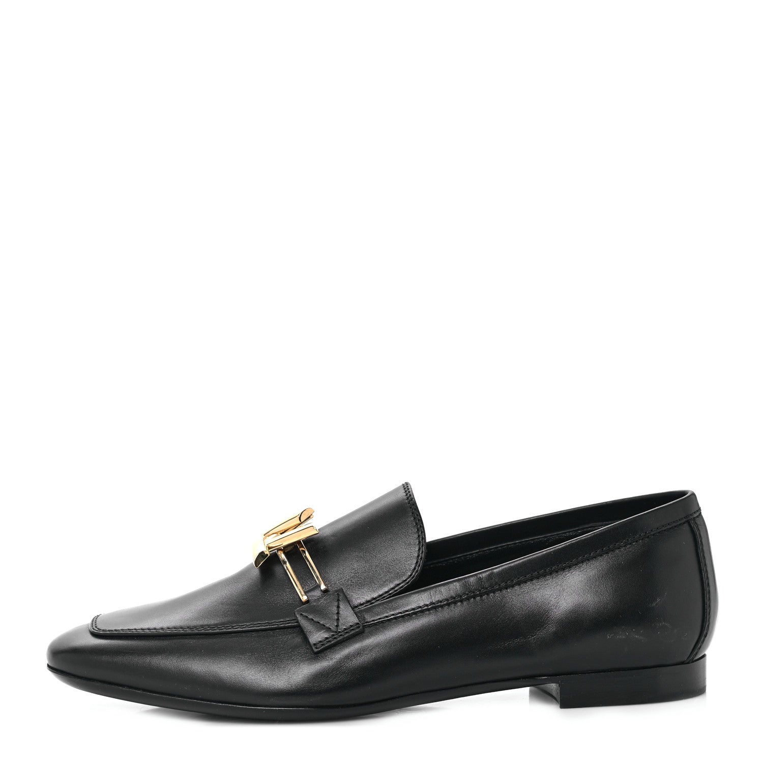 Louis Vuitton Calfskin Upper Case Flat Loafer 36.5 Black 1 of 8