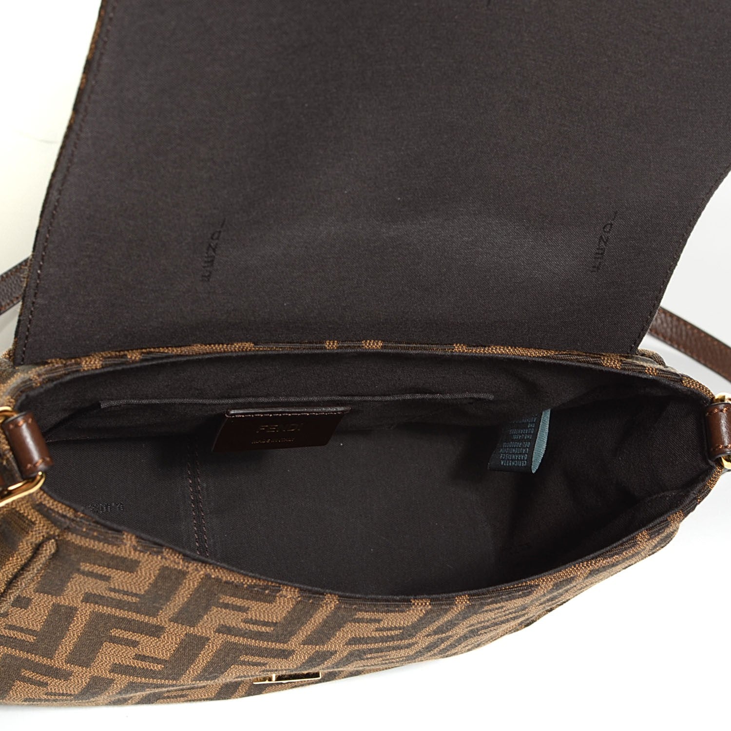 Fendi Zucca Vitello Artic Small Messenger Bag Tobacco Castagna 5 of 10