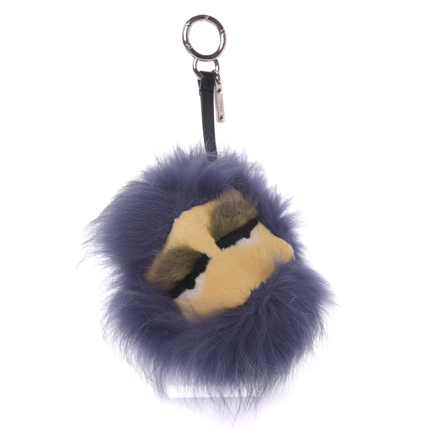 Fendi Fox Mink Rabbit Fur Vitello Flamingo Kooky Monster Bag Bug Charm Cassis Black Multicolor 1 of 3