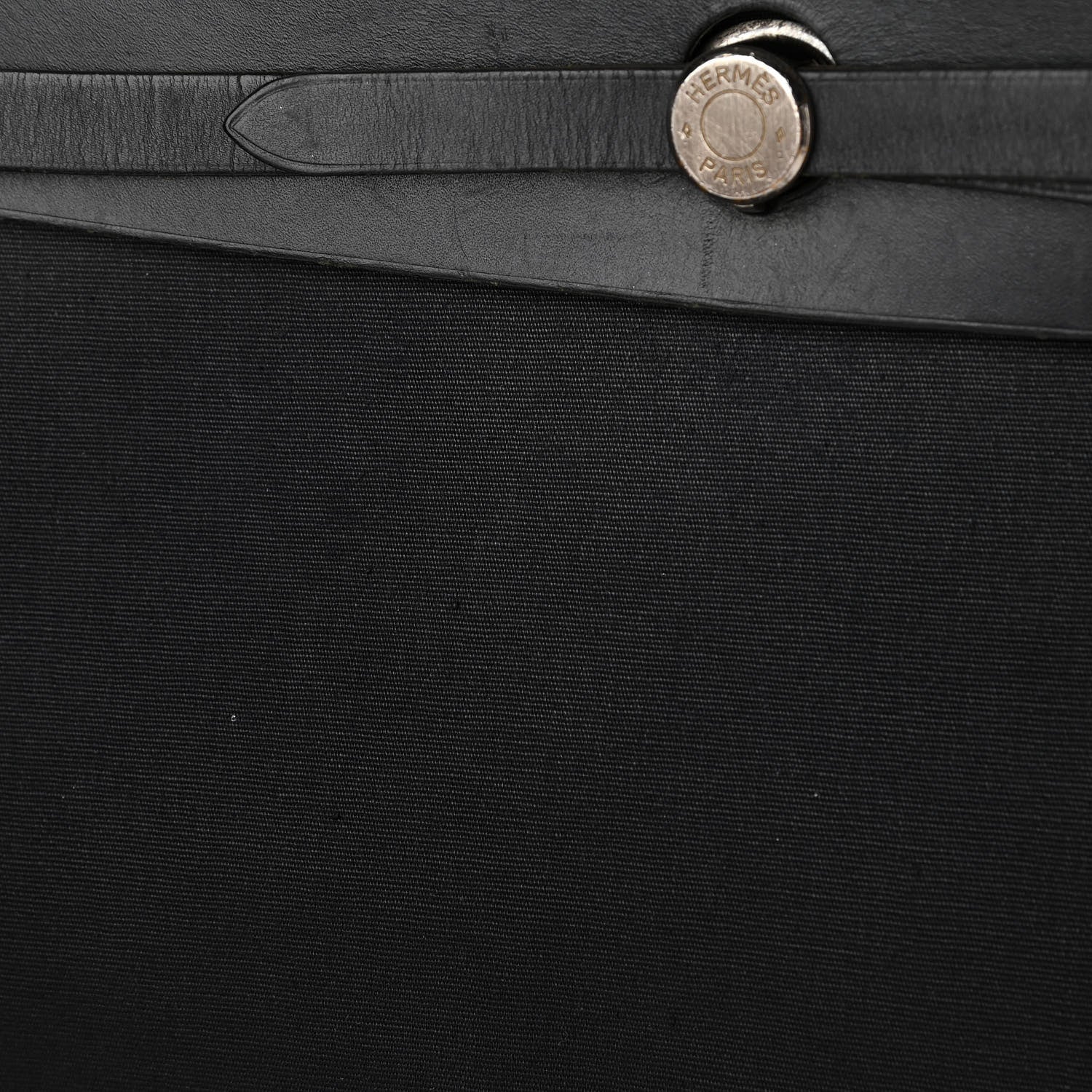 Hermes Toile Vache Calfskin Herbag 40 GM Black 16 of 17