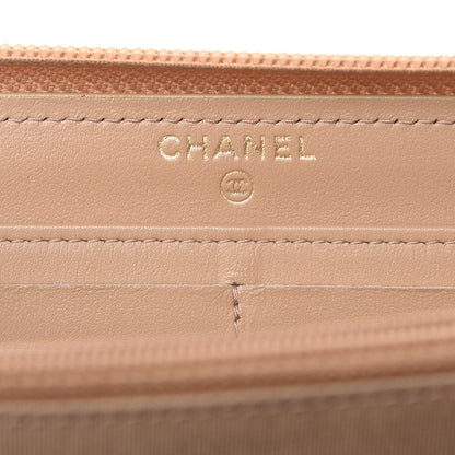 Chanel Caviar Quilted Boy Long Zip Around Wallet Beige 6 of 18