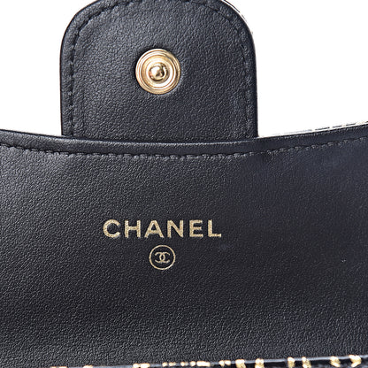 Chanel Calfskin Crocodile Embossed Graffiti Reissue Card Holder Wallet Black Gold 6 of 9