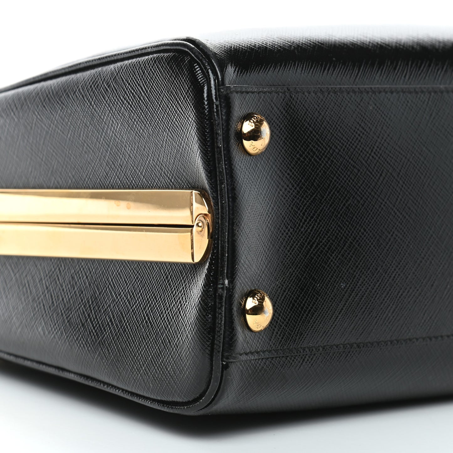 Saffiano Vernice Pyramid Bag Black