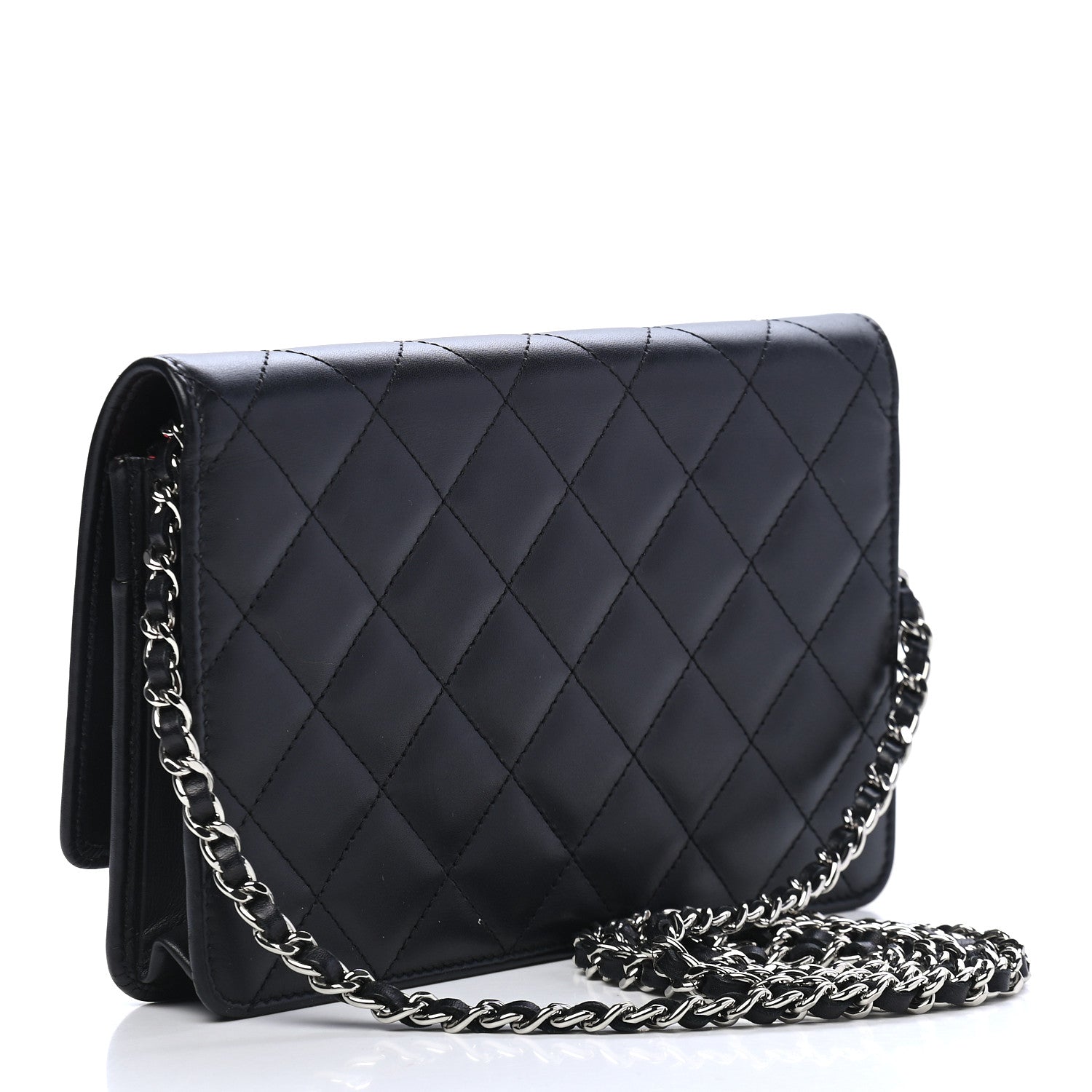 Chanel Calfskin Quilted Cambon Wallet On Chain WOC Black 3 of 9