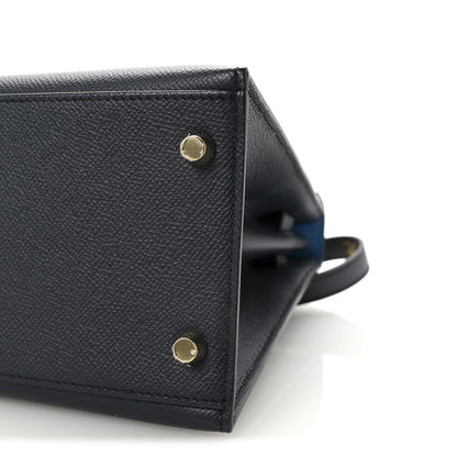 Hermes Epsom Casaque Kelly Sellier 28 Bleu Indigo Black Bleu Frida 9 of 9