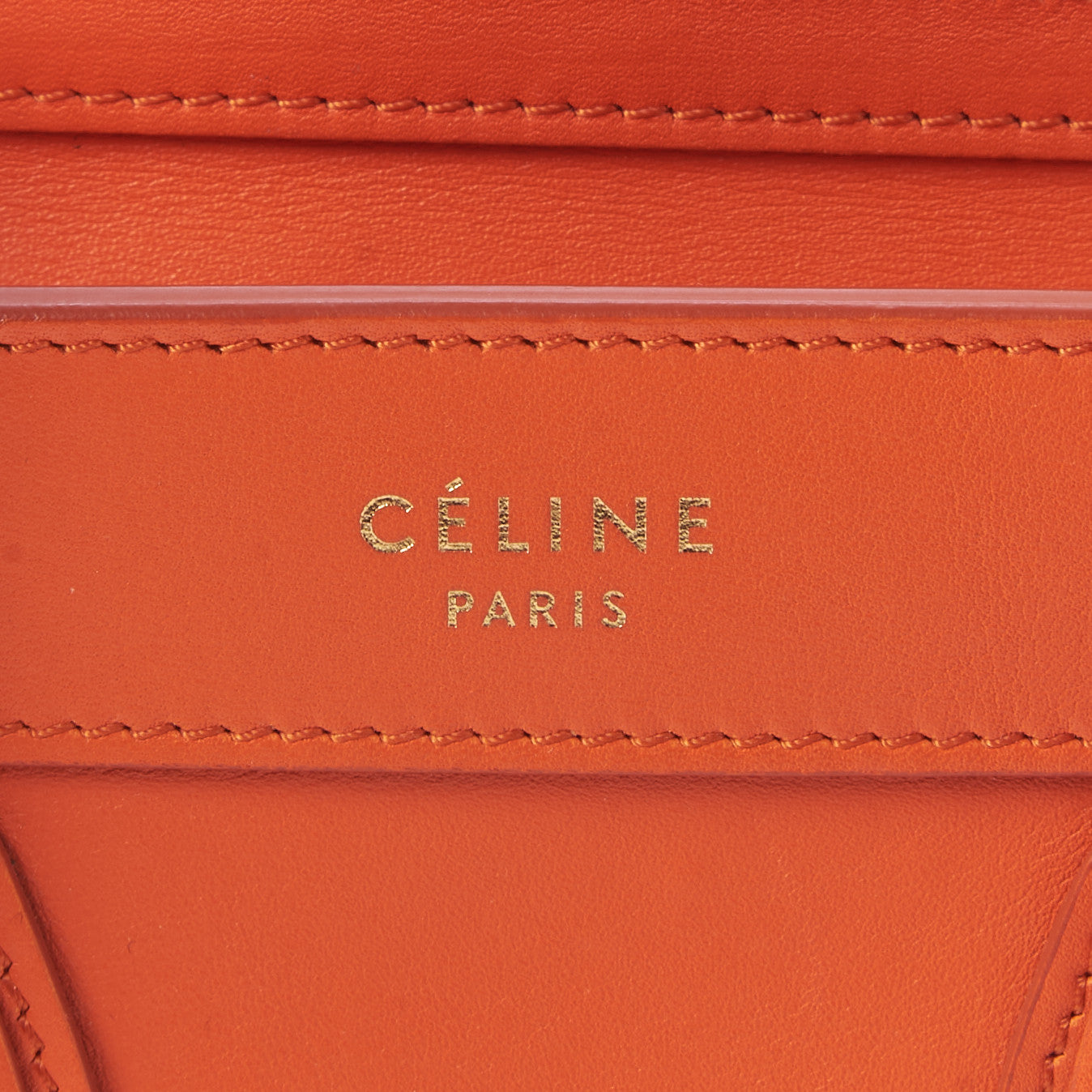 Celine Smooth Calfskin Nano Luggage Fluo Orange 7 of 9