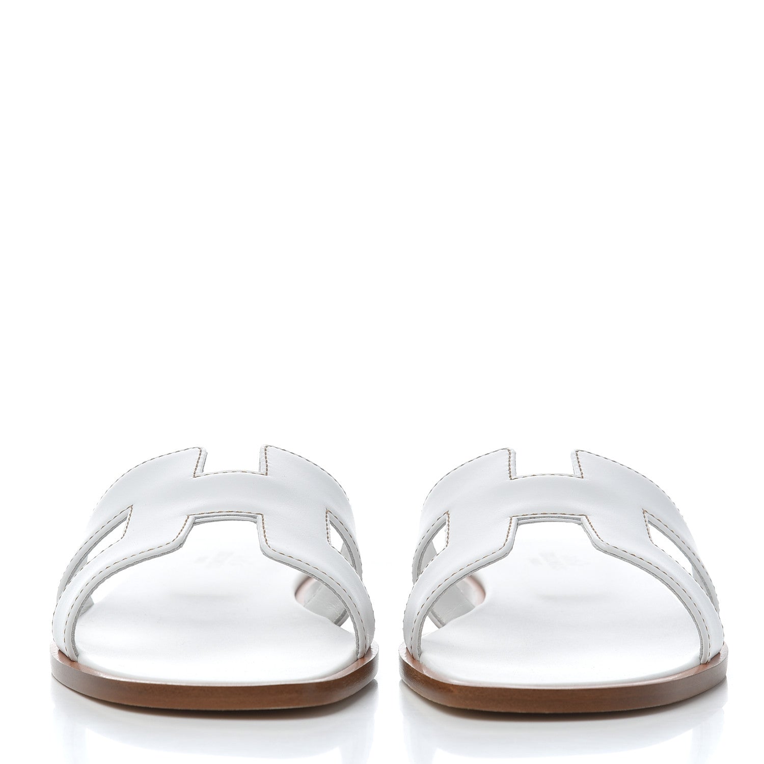 Hermes Box Calfskin Oran Sandals 36.5 White 3 of 9
