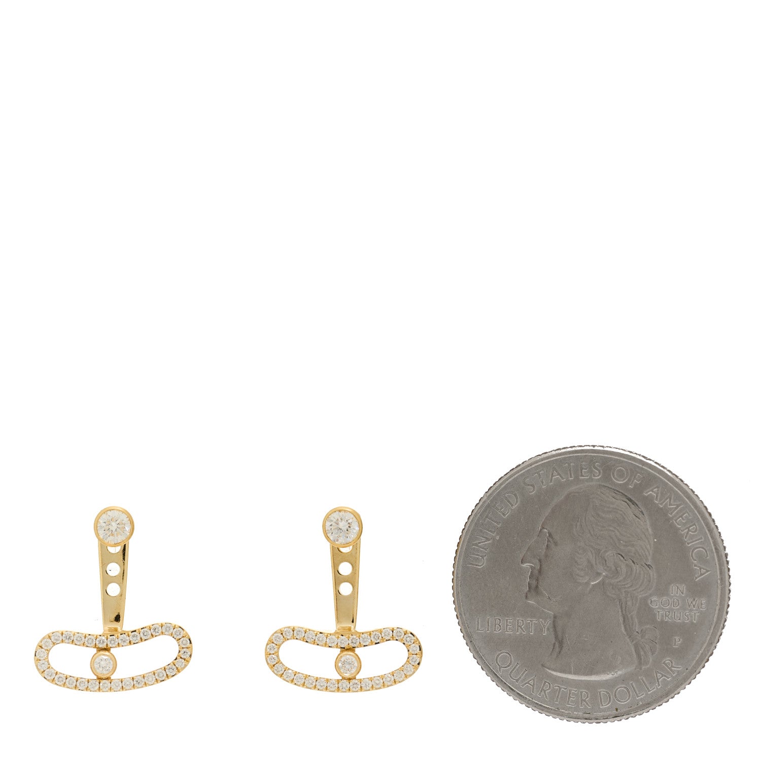Messika 18K Yellow Gold Diamond Move Uno Jacket Earrings 2 of 4