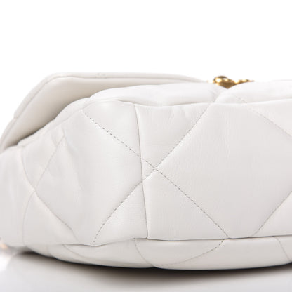 Chanel Goatskin Quilted Large Chanel 19 Flap White 6 of 11
